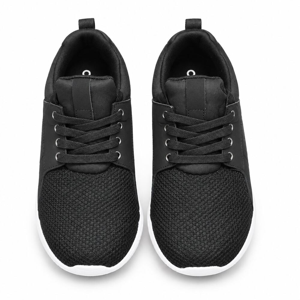CALTO Men's H71922 Lightweight Elevator Sneakers Black Mesh Size 7 3.2" Lift